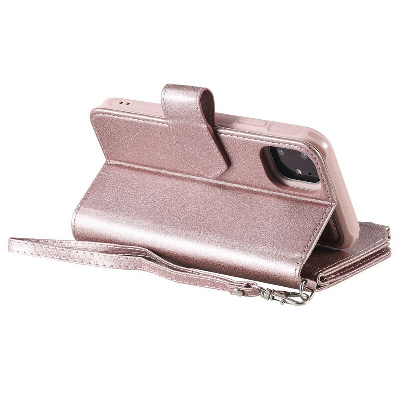 Portafoglio con cover staccabile per iPhone 11