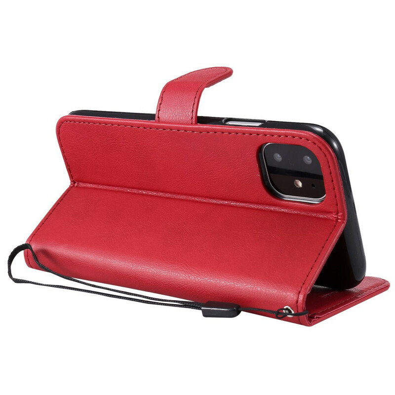 Custodia per iPhone 11 con cinturino e effetto pelle