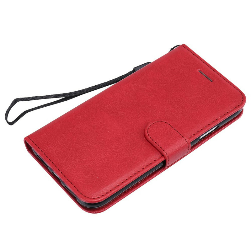 Custodia per iPhone 11 con cinturino e effetto pelle