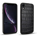 iPhone XR Custodia in vera pelle con texture coccodrillo