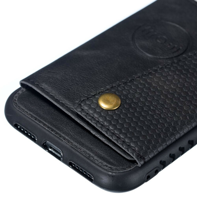 Custodia a portafoglio per iPhone XR con chiusura a scatto