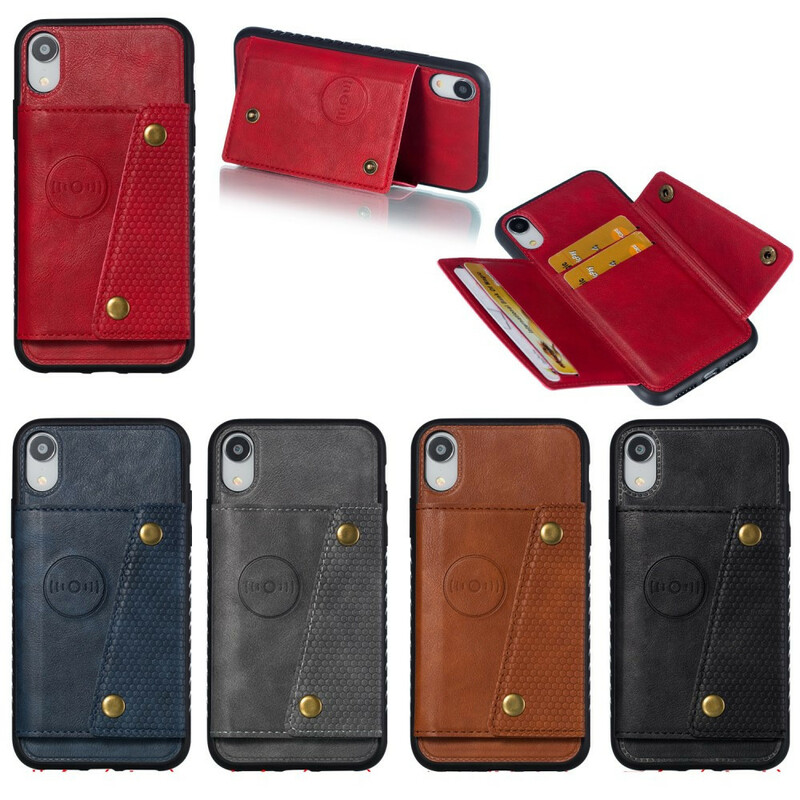 Custodia a portafoglio per iPhone XR con chiusura a scatto Custodia a portafoglio per iPhone XR con chiusura a scatto