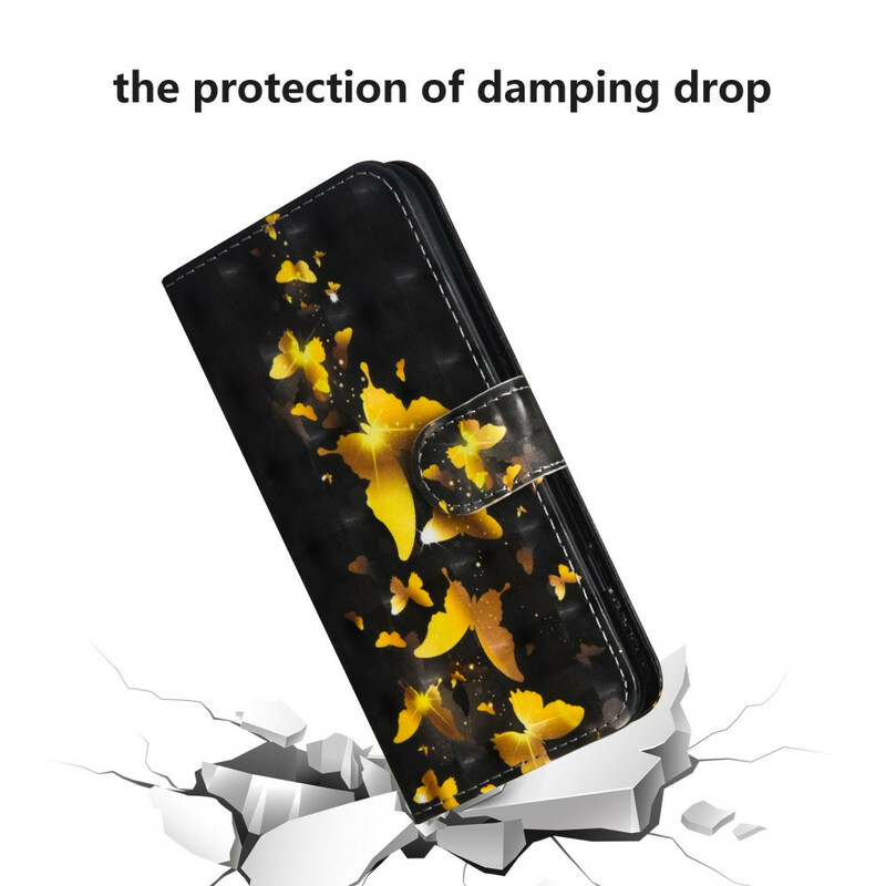 Xiaomi Redmi Note 8 Pro Custodia Farfalle gialle