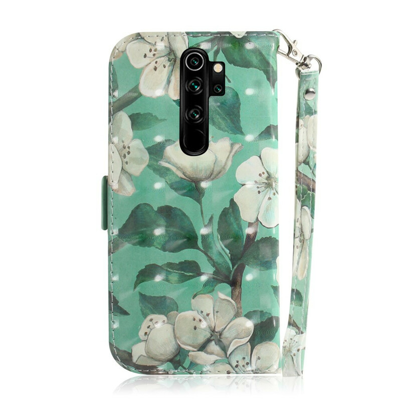 Xiaomi Redmi Note 8 Pro Custodia con cinturino a fiori