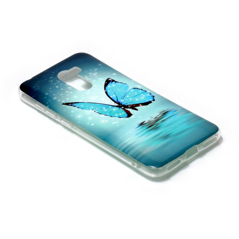Xiaomi Pocophone F1 Custodia a farfalla blu fluorescente