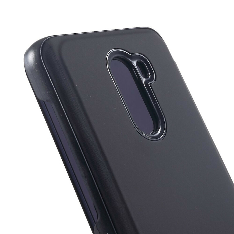 Flip Cover Xiaomi Pocophone F1 effetto specchio e pelle