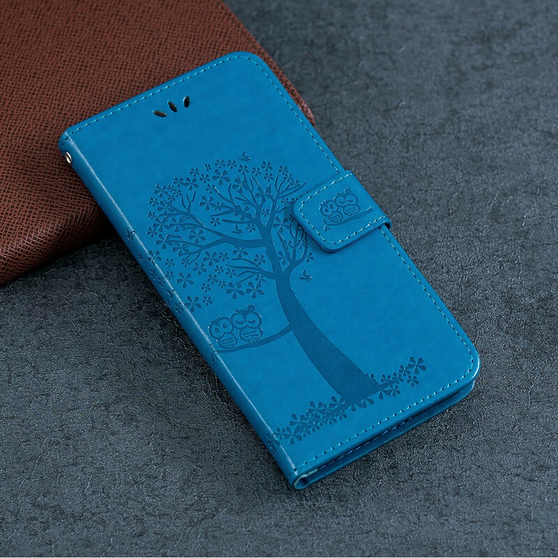 Xiaomi Redmi Note 8 Custodia con cinturino con albero e gufo