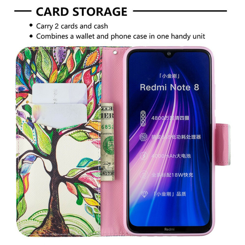 Xiaomi Redmi Note 8 Custodia con albero colorato