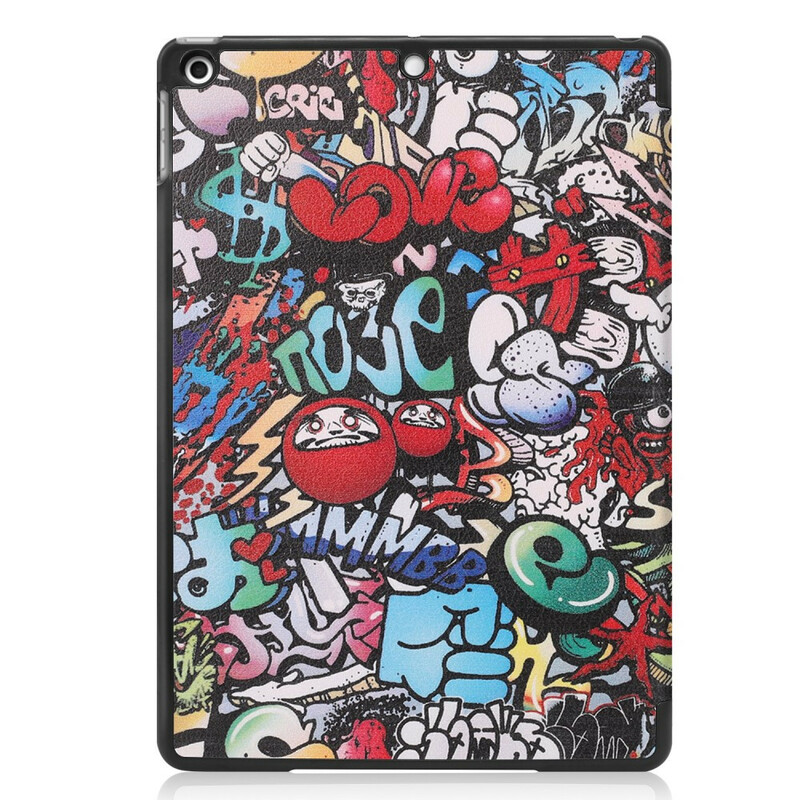 Custodia smart per iPad 10,2" (2019) similpelle Graffiti Fun