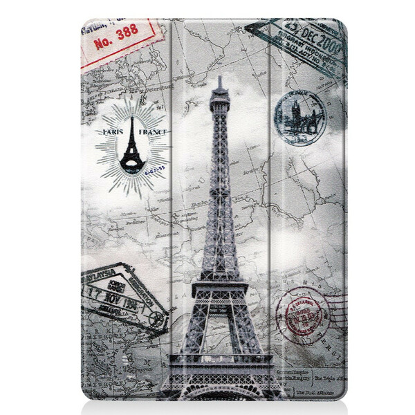 Custodia smart per iPad 10,2" (2019) in similpelle Vintage Torre Eiffel