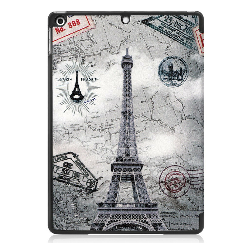 Custodia smart per iPad 10,2" (2019) in similpelle Vintage Torre Eiffel