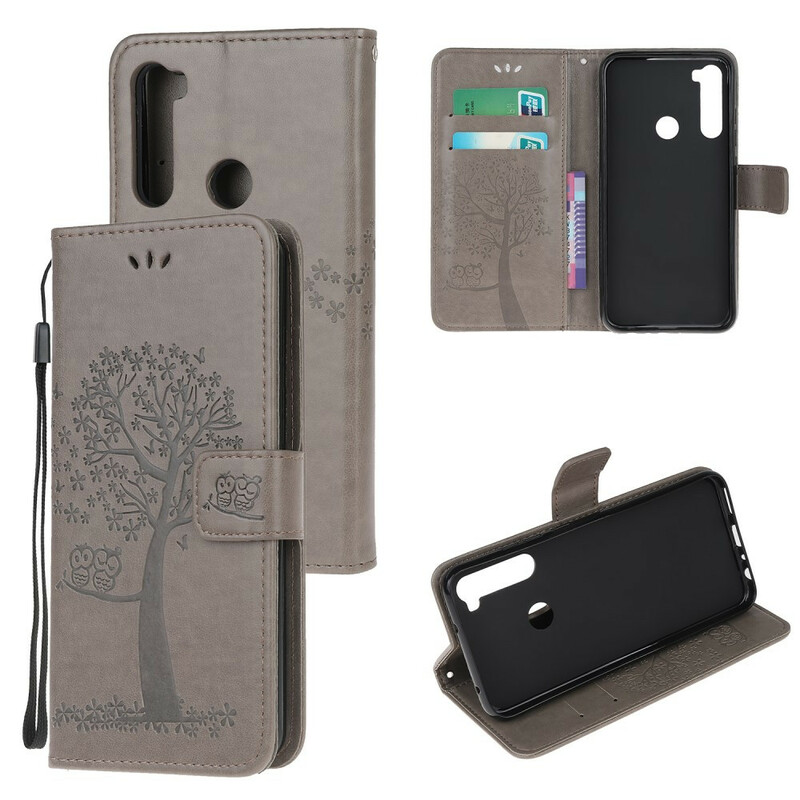 Xiaomi Redmi Note 8T Custodia con cinturino con albero e gufo