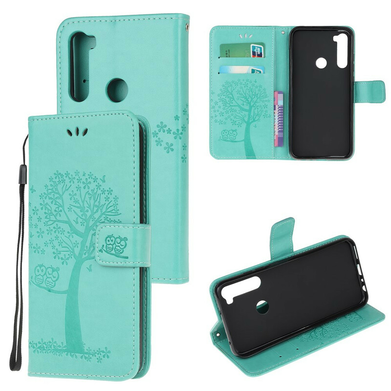 Xiaomi Redmi Note 8T Custodia con cinturino con albero e gufo