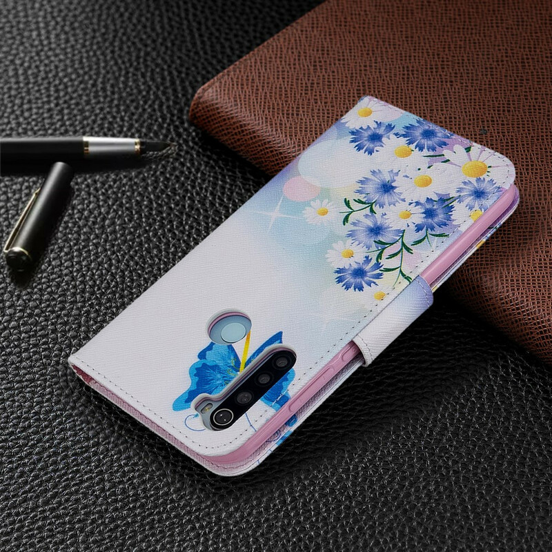 Xiaomi Redmi Note 8T Custodia dipinta con fiori e farfalle