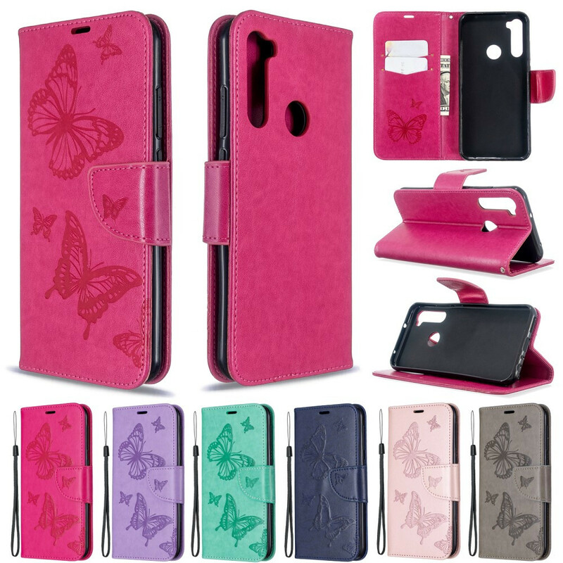 Xiaomi Redmi Note 8T Custodia con cinturino stampato a farfalla