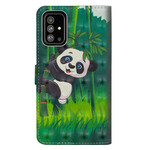 Custodia per Samsung Galaxy A51 Panda e Bambù