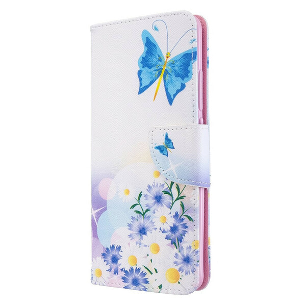 Xiaomi Mi Note 10 / Note 10 Pro Custodia dipinta con farfalle e fiori