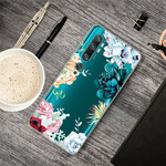 Xiaomi Mi Note 10 Custodia trasparente con fiori acquerello