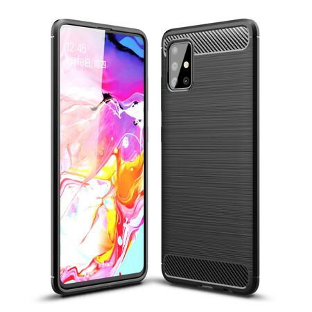Custodia per Samsung Galaxy A51 in fibra di carbonio spazzolata