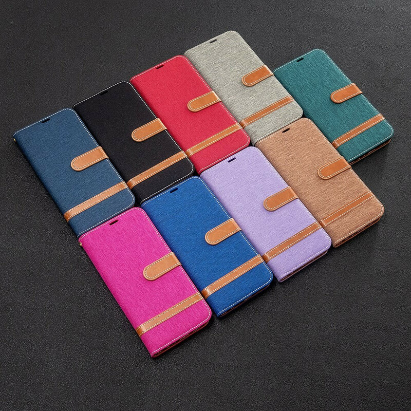 Xiaomi Redmi Note 8T Custodia con cinturino in tessuto ed effetto pelle