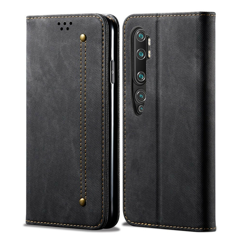 Flip Cover Xiaomi Mi Note 10 Tessuto Jeans