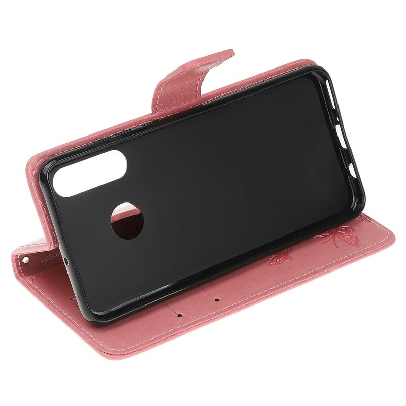 2019 Huawei P Smart Case farfalle e fiori con cinturino 2019 Huawei P Smart Case farfalle e fiori con cinturino