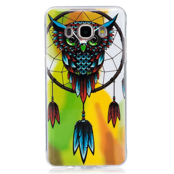Samsung Galaxy J7 2016 Custodia Catchy Owl Fluorescente