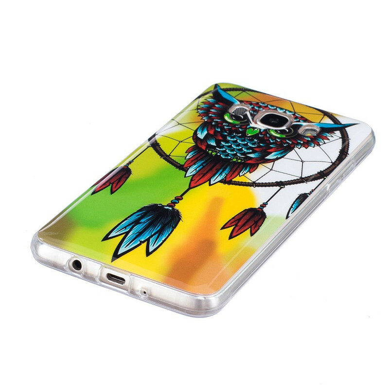 Samsung Galaxy J7 2016 Custodia Catchy Owl Fluorescente