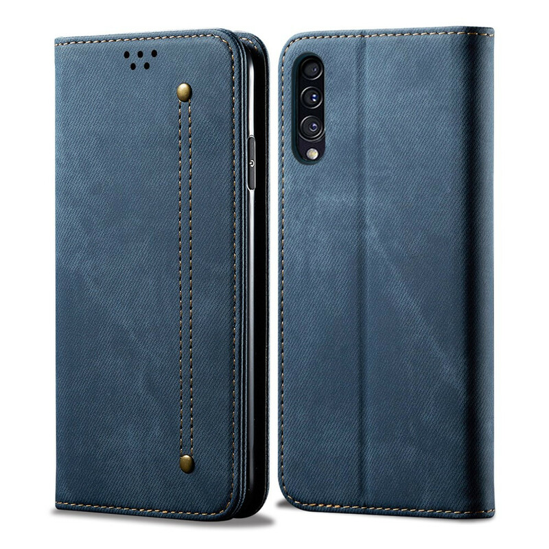 Flip Cover Samsung Galaxy A50 Tessuto Jeans