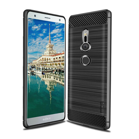 Sony Xperia XZ2 Custodia in fibra di carbonio spazzolata MOFI
