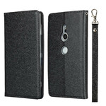 Flip Cover Sony Xperia XZ2 stile pelle morbida con cinturino
