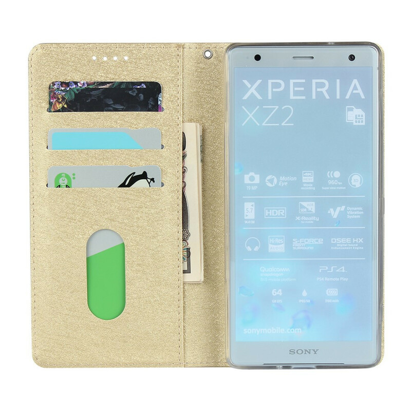 Flip Cover Sony Xperia XZ2 Style in pelle morbida con cinturino Flip Cover Sony Xperia XZ2 Style in pelle morbida con cinturino