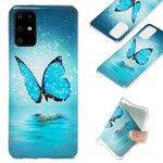 Samsung Galaxy S20 Plus Custodia Butterfly Blu Fluorescente