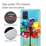 Samsung Galaxy A71 Custodia trasparente con albero acquerellato