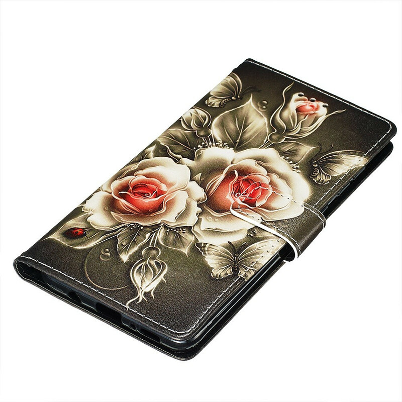 Samsung Galaxy A71 Custodia Gold Roses