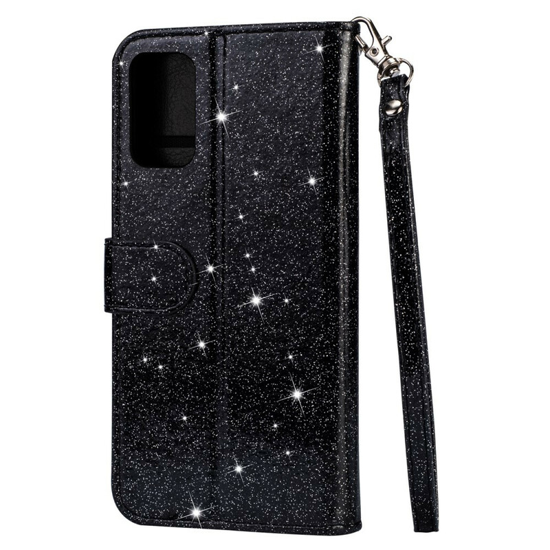 Custodia a portafoglio glitterata per Samsung Galaxy S20 Plus