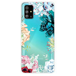 Samsung Galaxy S20: cover trasparente con fiori acquerellati