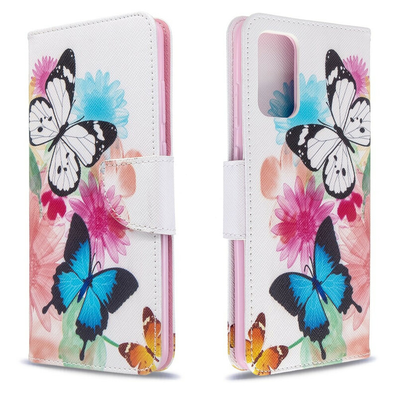 Samsung Galaxy S20 Plus Custodia dipinta con farfalle e fiori