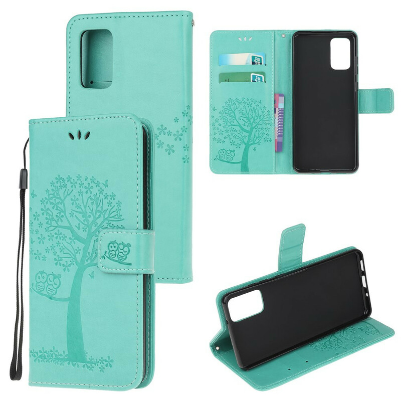 Samsung Galaxy S20 Custodia con cinturino con albero e gufo