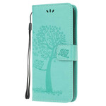 Samsung Galaxy S20 Custodia con cinturino con albero e gufo