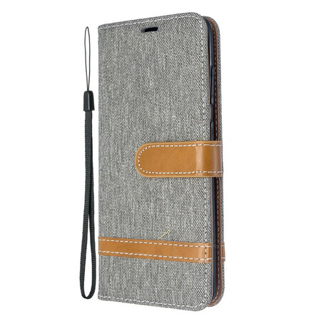 Custodia per Samsung Galaxy S20 effetto tessuto e pelle con cinturino