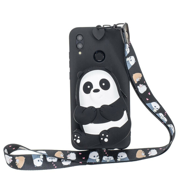 Samsung Galaxy A40 Custodia Panda con portafoglio e tracolla