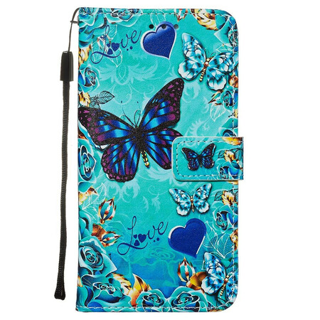 Xiaomi Redmi Note 8 Pro Amore Farfalle Cinturino Custodia