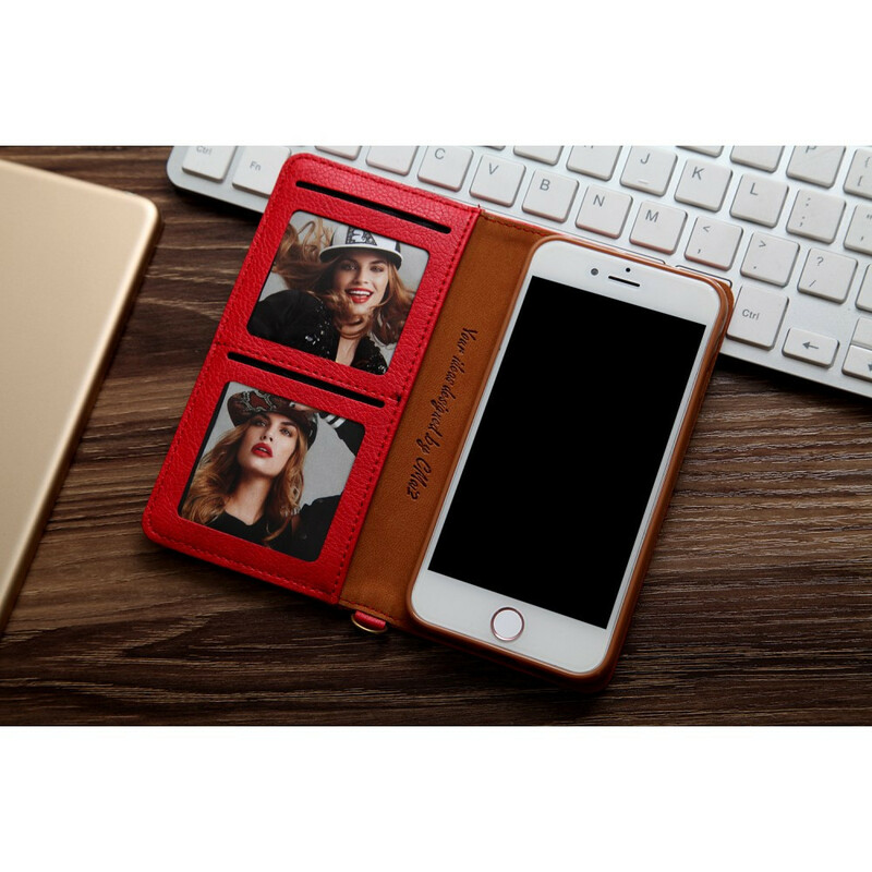 Flip Cover iPhone SE 2 / 8 / 7 effetto pelle multi-card CMAI2