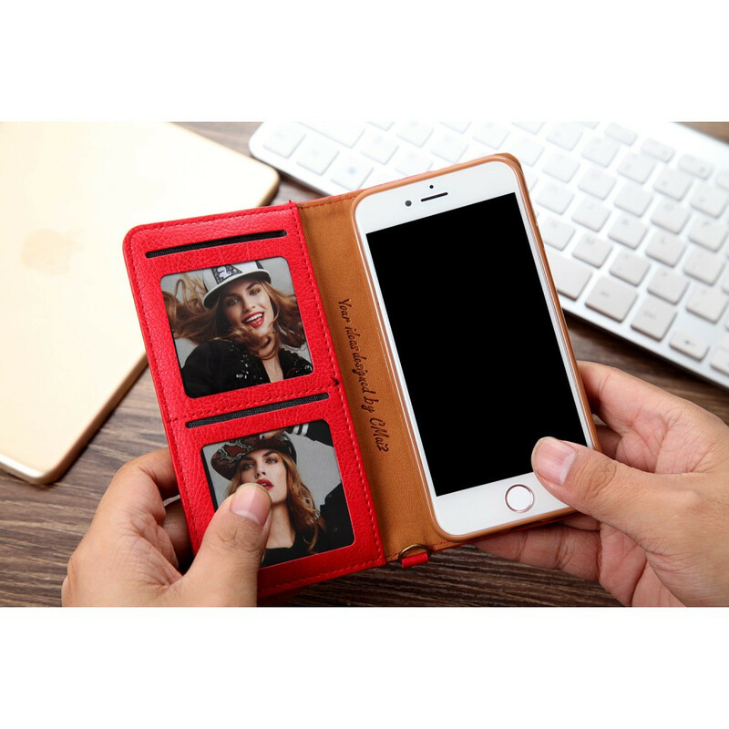 Flip Cover iPhone SE 2 / 8 / 7 effetto pelle multi-card CMAI2