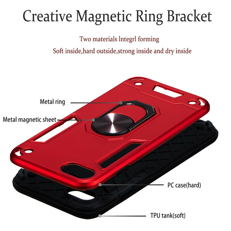 iPhone SE 2 / 8 / 7 Custodia staccabile Stand ad anello metallizzato