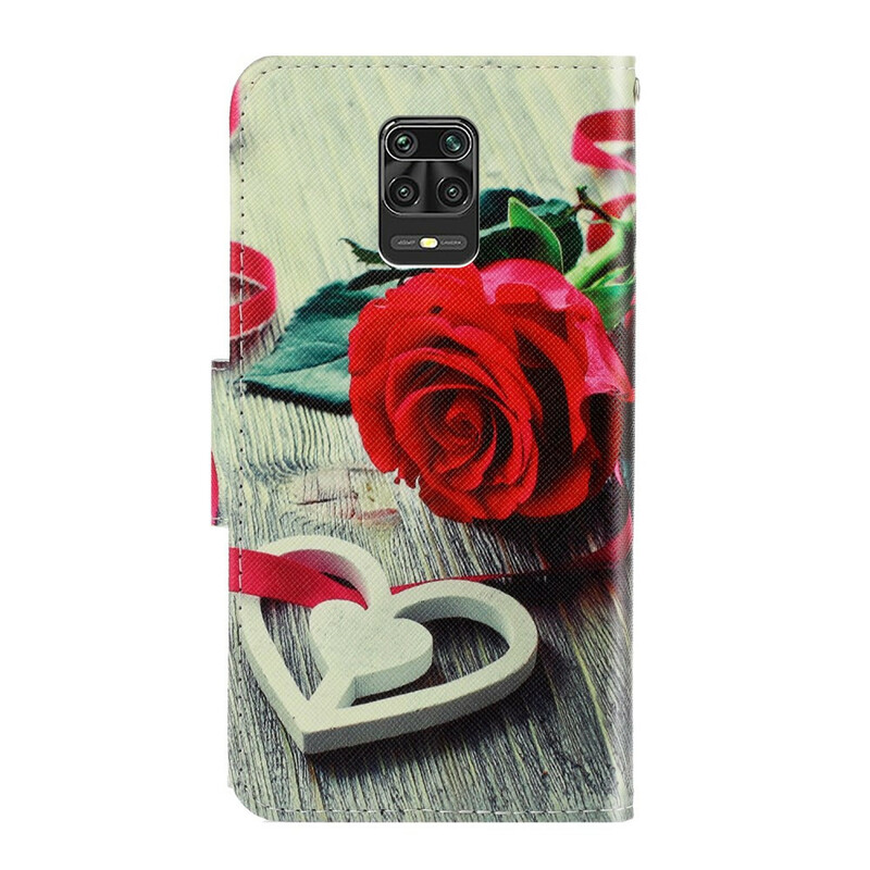 Xiaomi Redmi Note 9 Pro Rosa Custodia romantica con cinturino