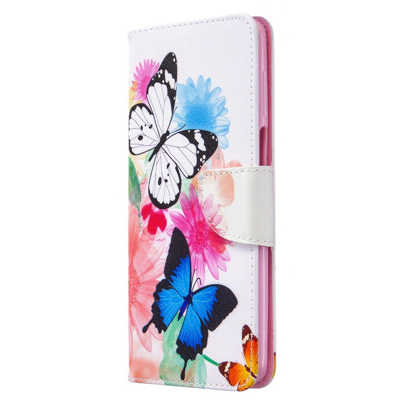 Xiaomi Redmi Note 9S / Note 9 Pro Custodia dipinta con farfalle e fiori