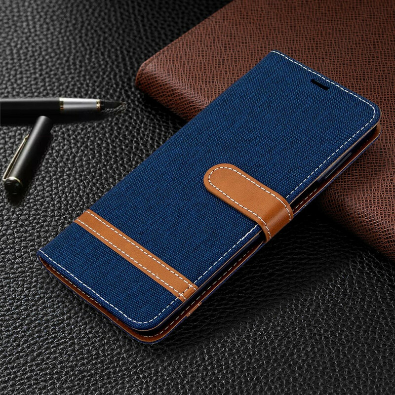Xiaomi Redmi Note 9S / Redmi Note 9 Pro Custodia in tessuto e pelle effetto cinturino