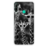 Huawei P40 Lite Cover Giraffe con occhiali